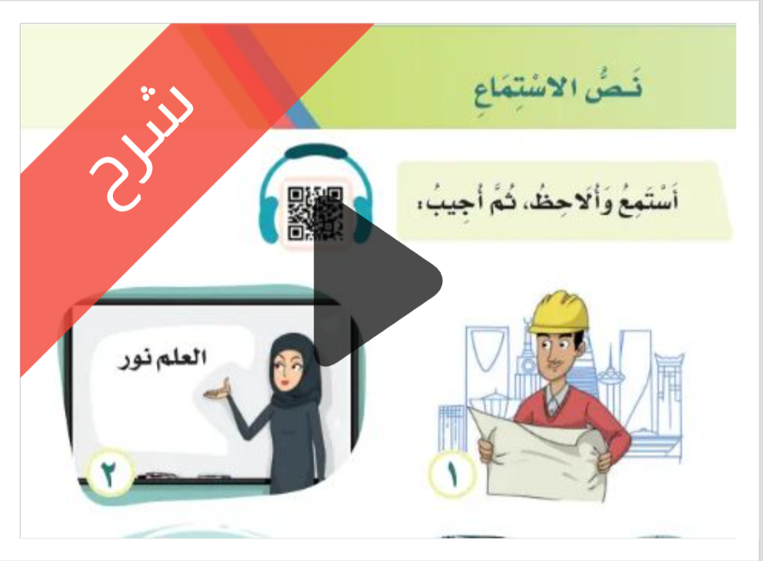 شرح نص الاستماع لغتي الجميلة للصف الأول الابتدائي الفصل الدراسي الأول
