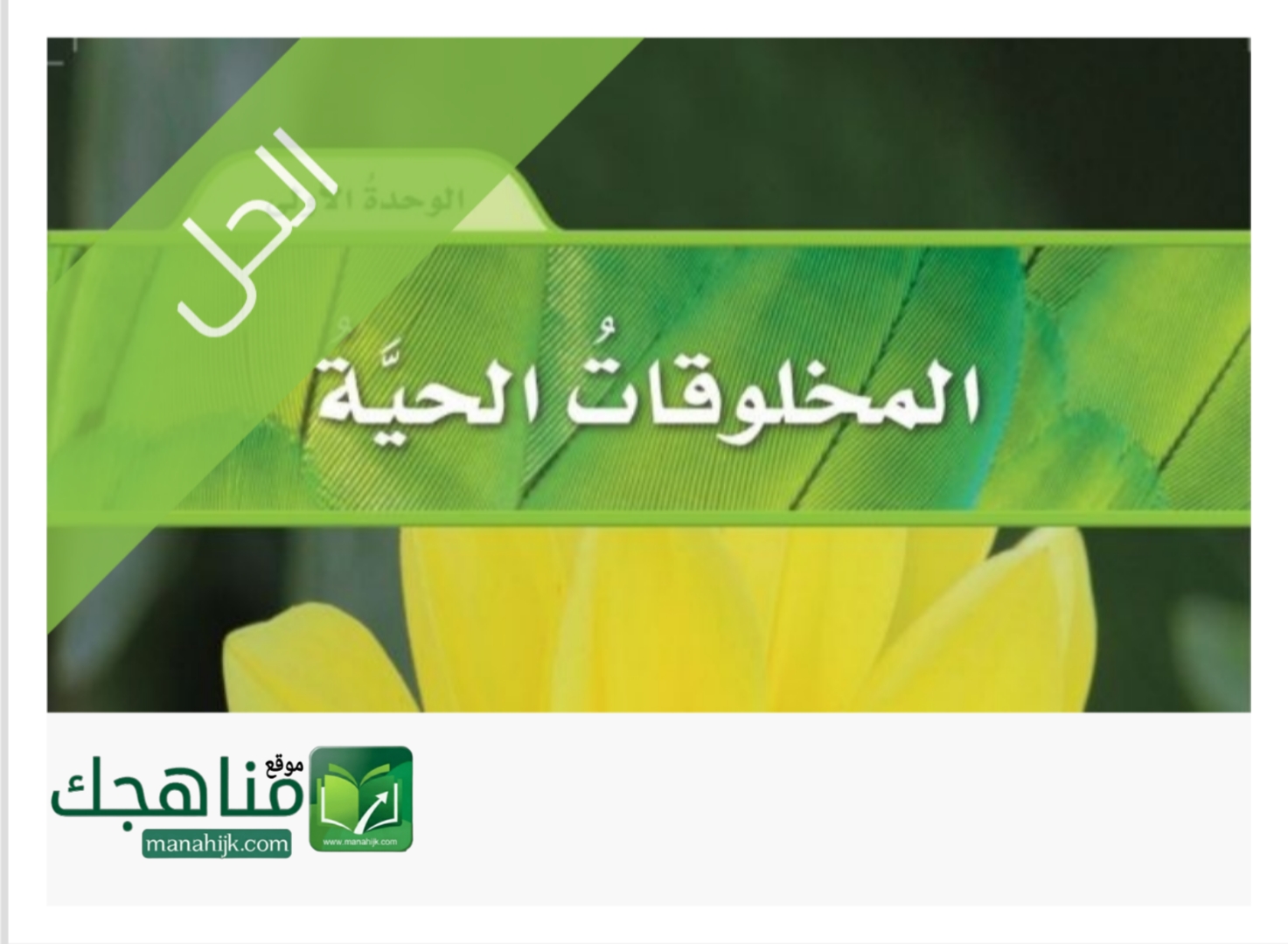 حل الوحدة الأولى المخلوقات الحية