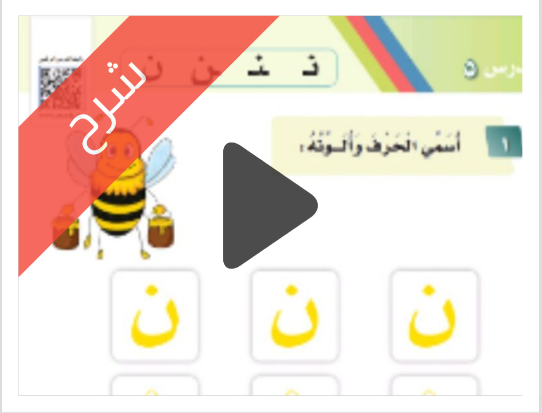 شرح درس حرف ن لغتي الجميلة للصف الأول الابتدائي الفصل الأول